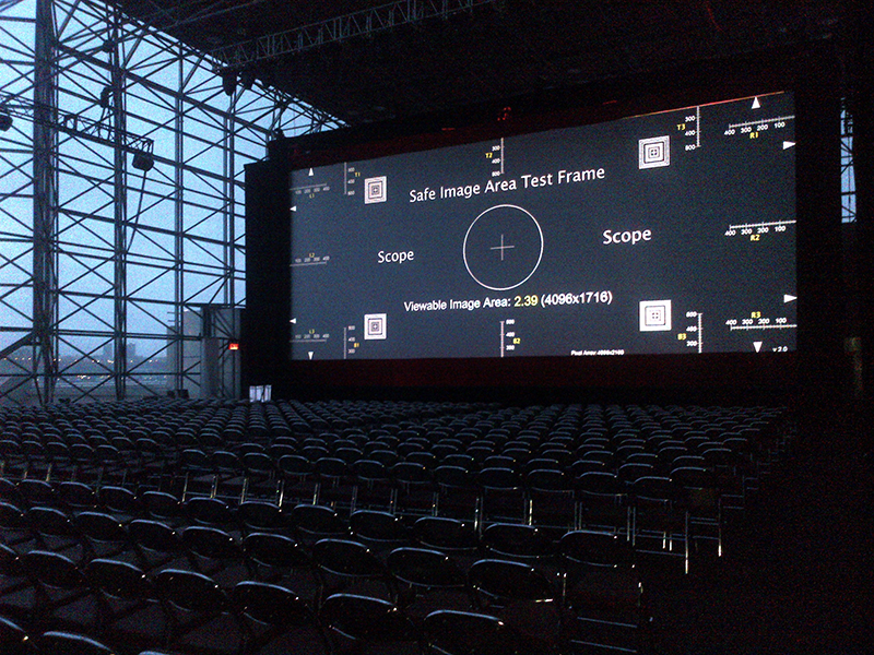 A/V equipment test for the X-Men Days of Future Past (2014) global premiere in Manhattan, NY.