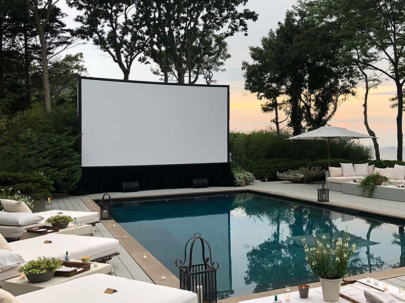Screen setup at a private residence in The Hamptons, NY.