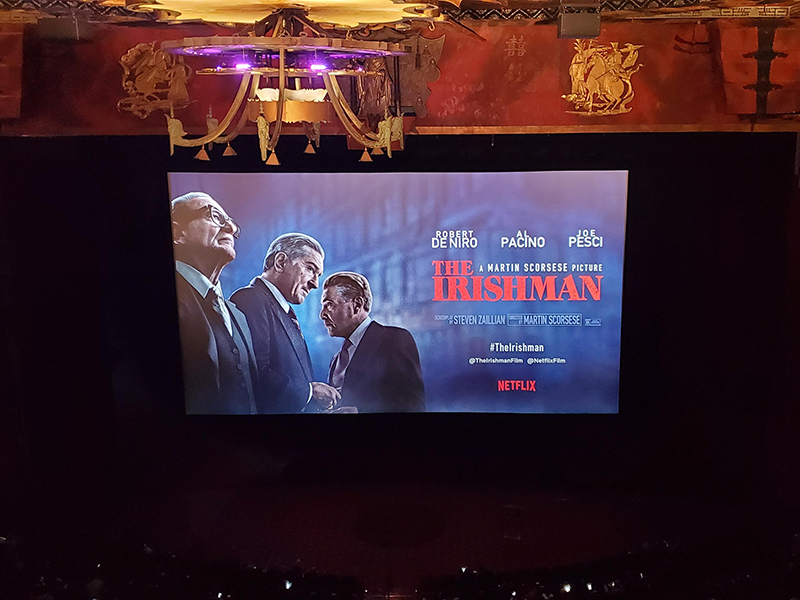 Setup for Netflix's The Irishman (2019) screening in Manhattan, NY.